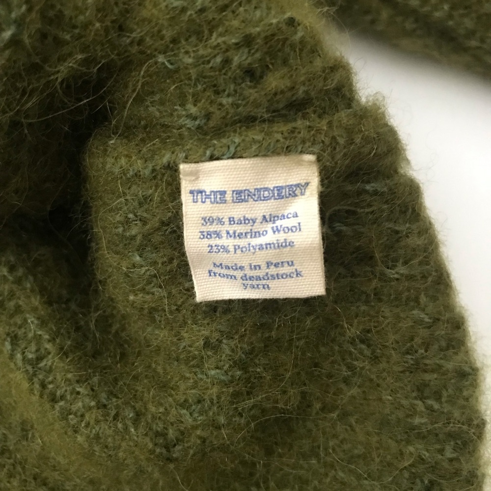 THE ENDERY Baby Alpaca/Wool Mock Neck Pullover Sweater Olive Green - Picture 9 of 9